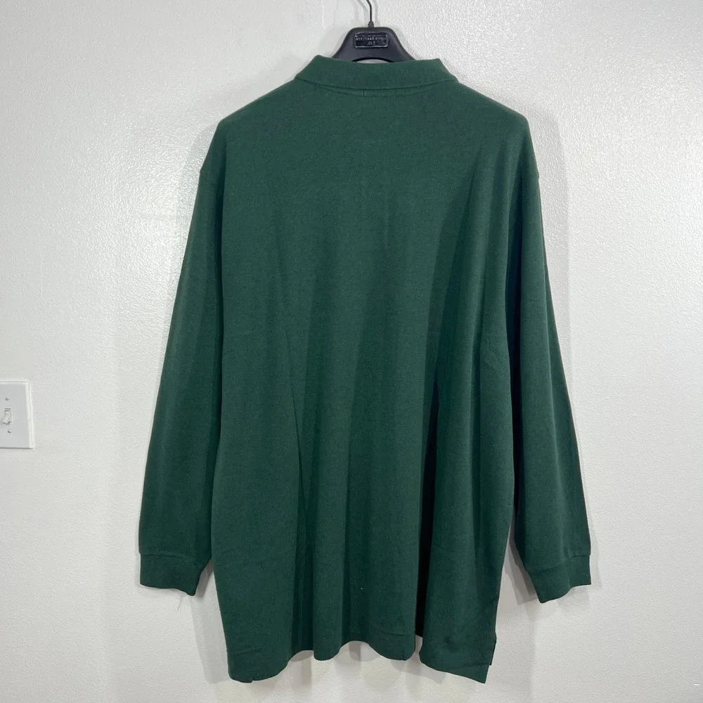 NWT Polo Ralph Lauren 4XLT‎ Big & Tall Hunter Green Mesh Long Sleeve Polo Clasic